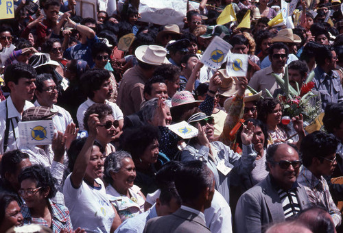 Presidential Candidate Ángel Aníbal Guevara's campaign rally, Guatemala City, 1982