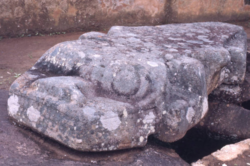 Carved stone slab, San Agustín, Colombia, 1975