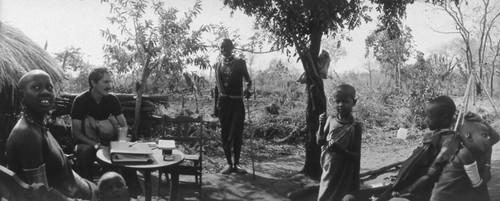 Richard Cross in Maasai Village, Tanzania, 1979