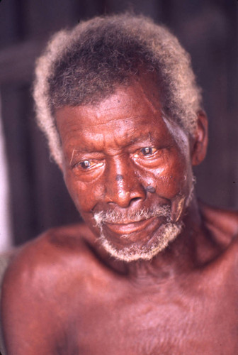 Man close-up, San Basilio de Palenque, 1976