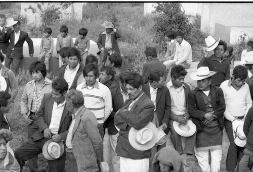 Mayan civilians at a cemetery, Chimaltenango, 1982