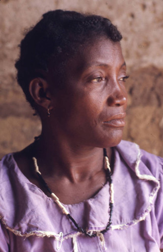 Woman close-up, San Basilio de Palenque, 1976