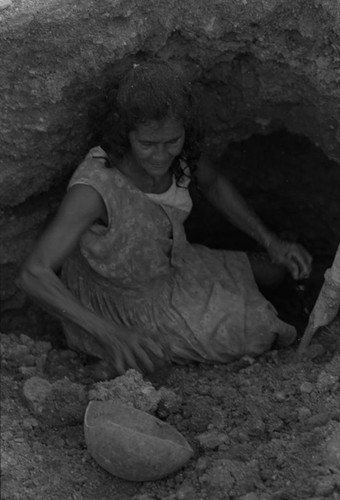 Women extracting clay, La Chamba, Colombia, 1975