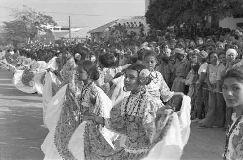 Dancers performing in the street, Barranquilla, Colombia, 1977