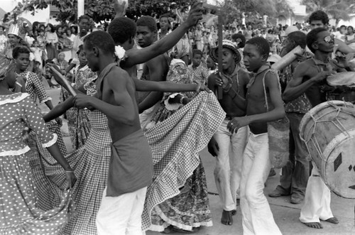 Son de Palenque dancers performing, Barranquilla, Colombia, 1977