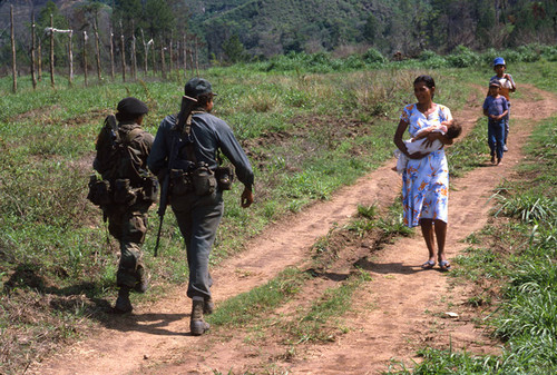 A woman with a baby and two young boys, Nicaragua, 1983