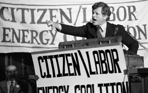 Ted Kennedy at podium, Philadelphia, 1980