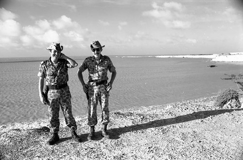 Men in military clothing, La Guajira, Colombia, 1976