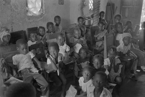 Group of children in informal classroom, San Basilio de Palenque, ca. 1978