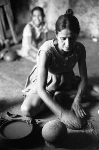 Artisan at work, La Chamba, Colombia, 1975