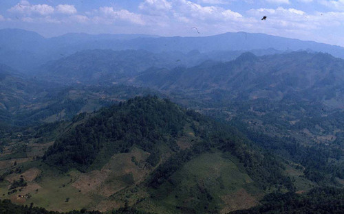 Aerial view of the mountainous landscape, Guatemala, 1982