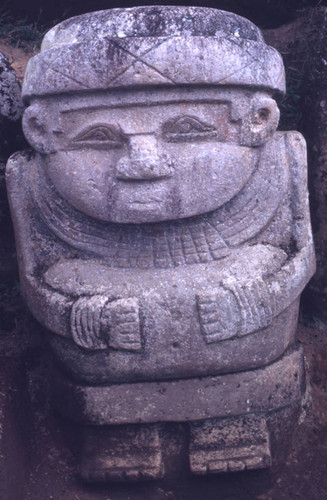 Stone statue of a woman, San Agustín, Colombia, 1975