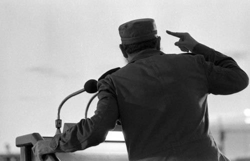 Fidel Castro gives a speech, Havana, 1980