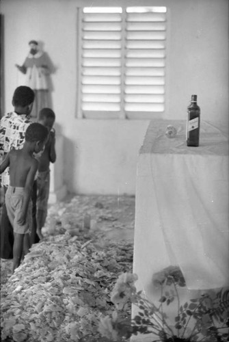 Two bottles on the altar, San Basilio de Palenque, 1975