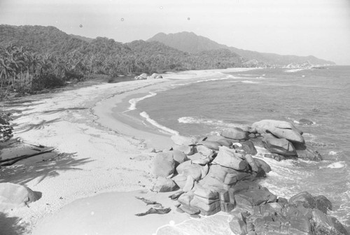 A view of the Caribbean coast, Tayrona, Colombia, 1976