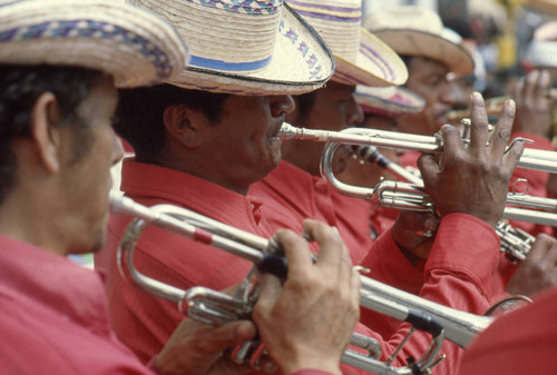 Performing at the Blacks and Whites Carnival, Nariño, Colombia, 1979