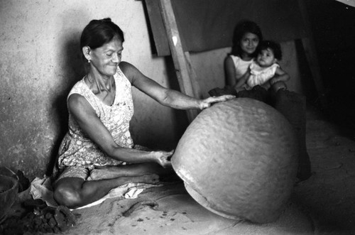 Artisan at work, La Chamba, Colombia, 1975