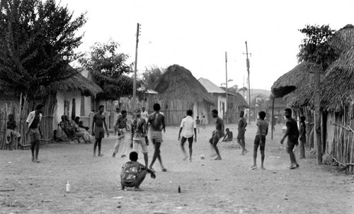 Children playing soccer, San Basilio del Palenque, ca. 1978