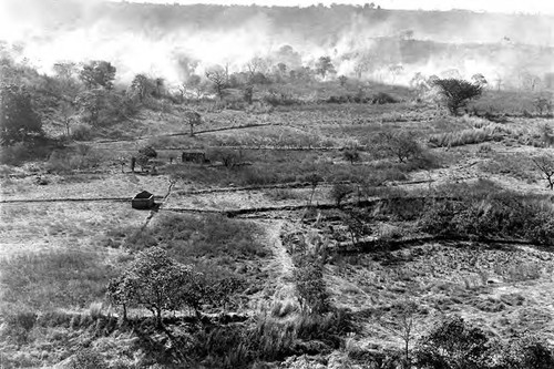 Aerial view of trenches, Cabañas, 1982