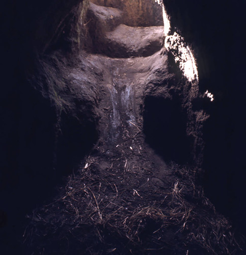 Entrance into a hypogeum, Tierradentro, Colombia, 1975