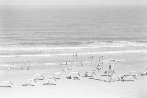 Woman selling fruit at the beach, Cartagena, ca. 1978