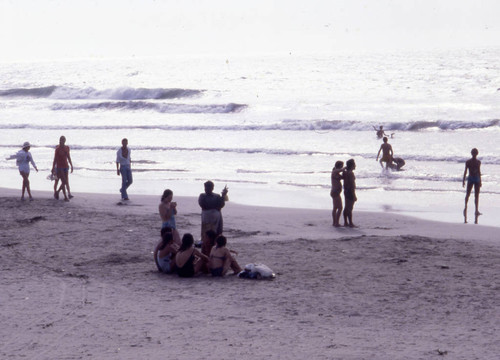 Woman selling fruits on the beach, Cartegena, 1976