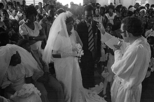 Priest celebrating a wedding, San Basilio de Palenque, 1975