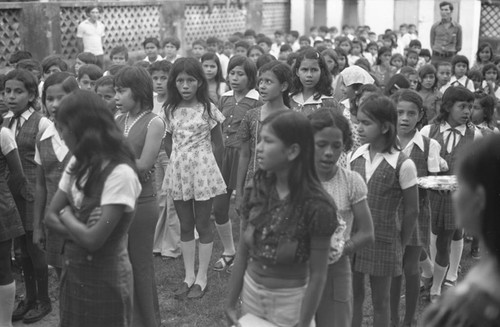 Kids in the schoolyard, La Chamba, Colombia, 1975