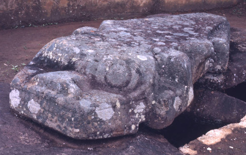 Carved stone slab, San Agustín, Colombia, 1975