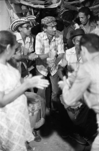 Men playing congas, Barranquilla, Colombia, 1977