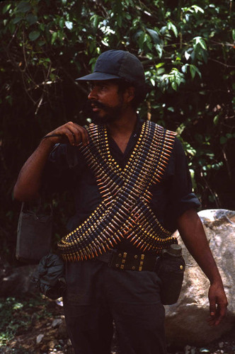 "Coyote," a Contra machine gunner, Nicaragua, 1983