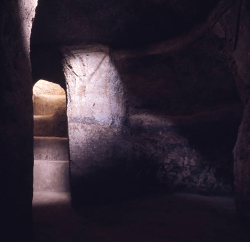 The entrance to a hypogeum, Tierradentro, Colombia, 1975