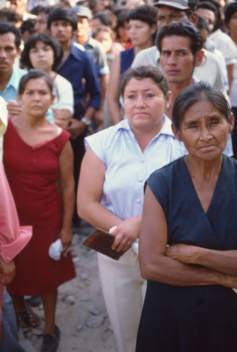 Women standing in line at the polls, Santa Tecla, El Salvador, 1982