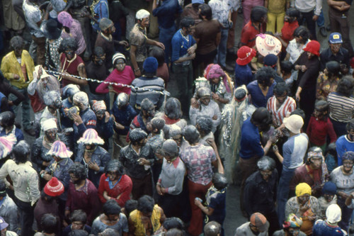 Large crowd at the Blacks and Whites Carnival, Nariño, Colombia, 1979