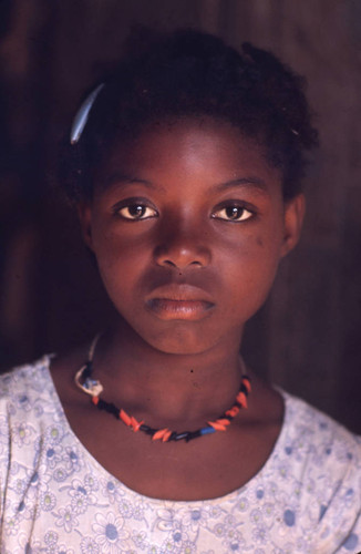 Young girl close-up, San Basilio de Palenque, 1976