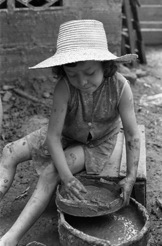 Artisan at work, La Chamba, Colombia, 1975