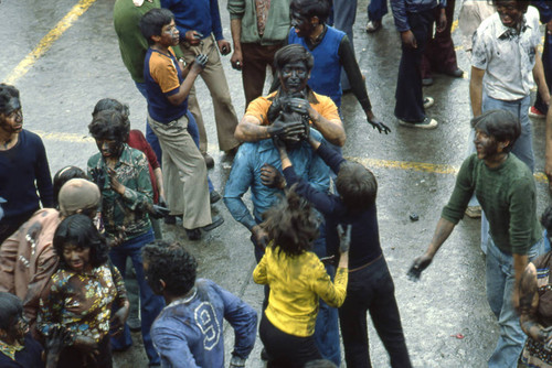 Group at the Blacks and Whites Carnival, Nariño, Colombia, 1979