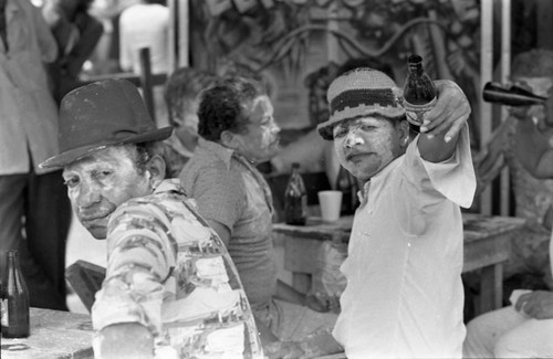 Men sitting at a restaurant, Barranquilla, Colombia, 1977