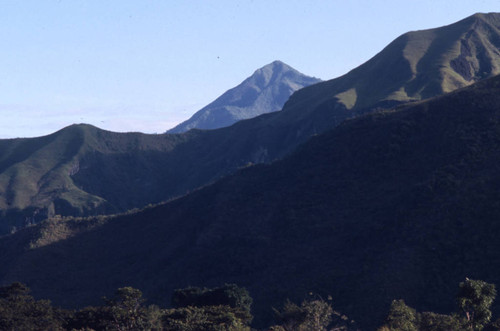 A panoramic view of the mountains, Tierradentro, Colombia, 1975