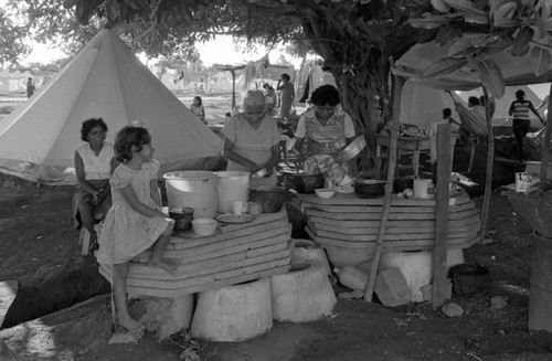 People at a refugee camp, Costa Rica, 1979