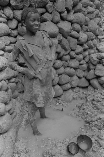 A girl in the mud, Barbacoas, Colombia, 1979