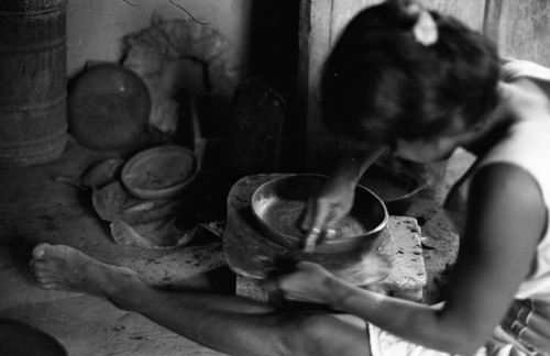 Artisan at work, La Chamba, Colombia, 1975