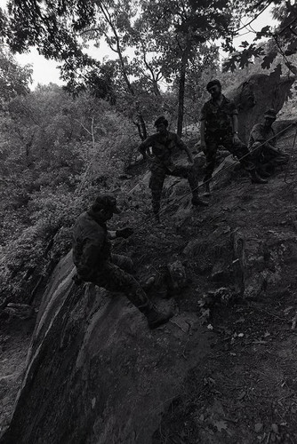 Survival school students learn to rappel, Liberal, 1982