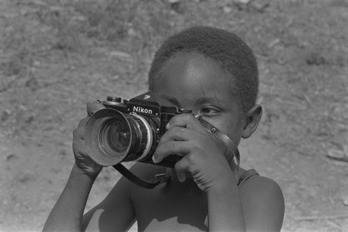 Boy with camera, San Basilio del Palenque, 1978