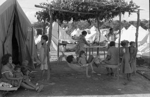 People at a refugee camp, Costa Rica, 1979