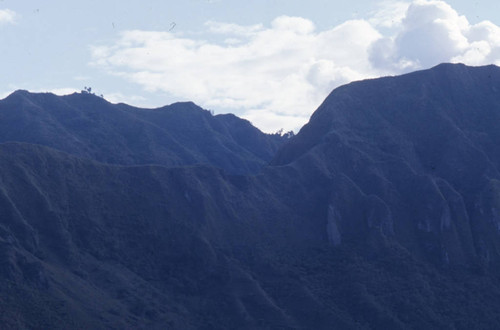 A panoramic view of the mountains, Tierradentro, Colombia, 1975