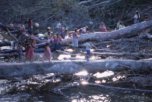Guatemalan refugees at a river, Puerto Rico, ca. 1983 — Calisphere