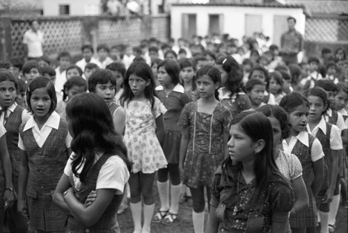 Kids in the schoolyard, La Chamba, Colombia, 1975