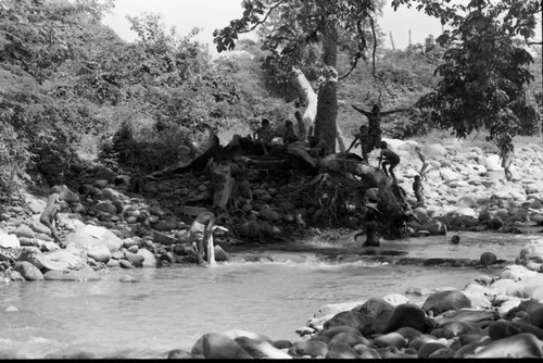 Children play in river, La Guajira, Colombia, 1976