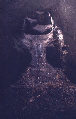 The entrance to a hypogeum, Tierradentro, Colombia, 1975